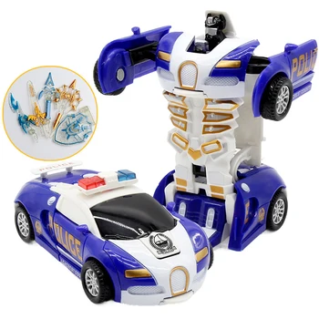 Детски Играчки, Деформируемый Автомобил с Един ключ, Автоматичен Робот Трансформатор, Изработени по Поръчка Играчката е Забавна Мини-Пластмасов Модел на превозното средство 2 В 1, Невероятни Подаръци За Момчета