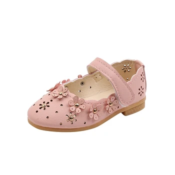 Детски Обувки за Момичета, Кожена Закопчалка с куки и Примки с Цветен модел, Лятна ежедневни градинска детски Обувки
