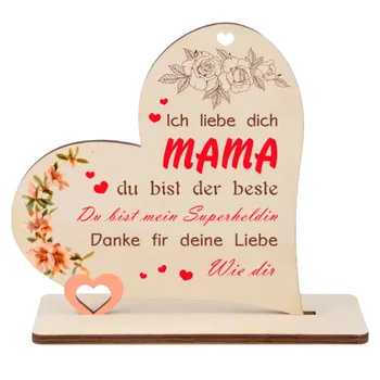 Дървена табела за работния плот, творчески декоративен знак, Подаръци за спомен за Деня на майката, Семейни бижута за мама, Подаръци за Деня на благодарността