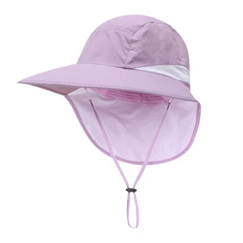 Ежедневни плажна шапка за спорт на открито, годишна жена от панама с шал, дишаща мрежа, солнцезащитная шапка с голяма периферия, еластична лента