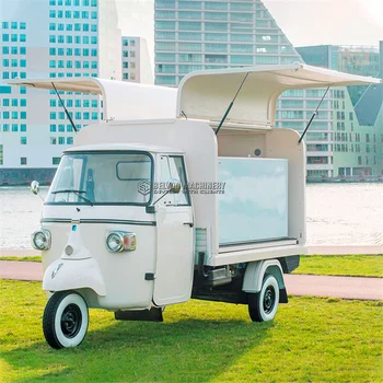Електрически автомобил Piaggio Ape Food Truck Ресторант Кухня Бира павилион Мобилна количка за хранене Европа мини камион за хранене на продажба