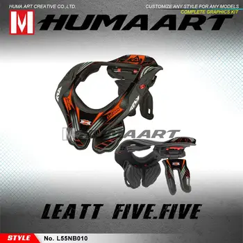 Етикети за мотокрос HUMAART с графики, Облицовка на врата, Стикери за Leatt Brace 5.5 2012 2013 2014 2015 2016 (номер на стил L55NB010)