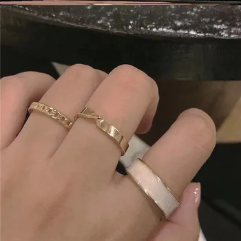 Женски пръстен, Безплатна доставка, регулируем пръстен от три части на показалеца, модерен женски прост костюм, комбинация, за да създадете пръстен
