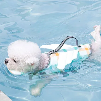 Жилетка за кучета, летен спасителна жилетка за домашни любимци, защитни бански костюми за кучета, бански костюми за домашни любимци, спасителни жилетки за кучета със светлоотразителен крило