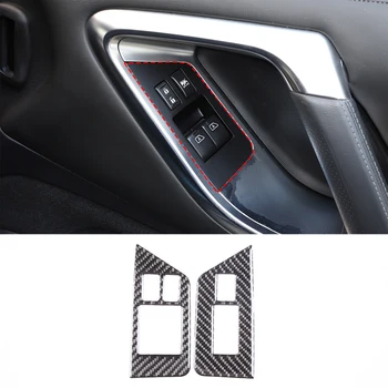 За 2008-2016 Nissan GTR R35 стикер на капака на превключвател за повдигане автостекла от мека въглеродни влакна, аксесоари за защита на салон на автомобил, 2 бр.