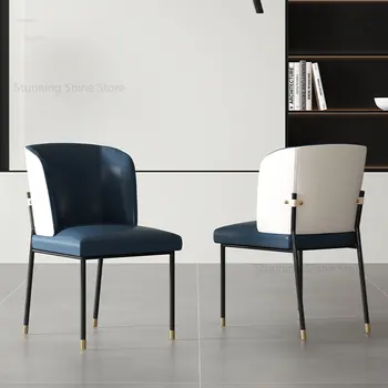 Италиански леки луксозни дизайнерски столове, мебели за трапезария, скандинавските трапезни столове с един прост стол, домашен модерни дневни стол за преговори