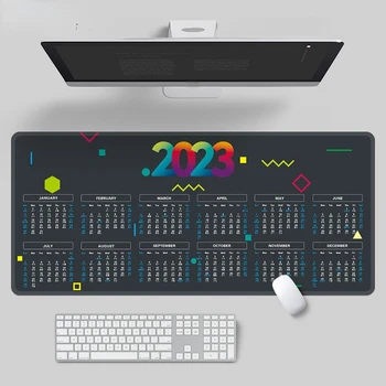 Календар на 2023 година, подложка за мишка за лаптоп, Правоъгълник за лаптоп, Извънгабаритни Нескользящий Офис настолен календар, настолен мат честита Нова година
