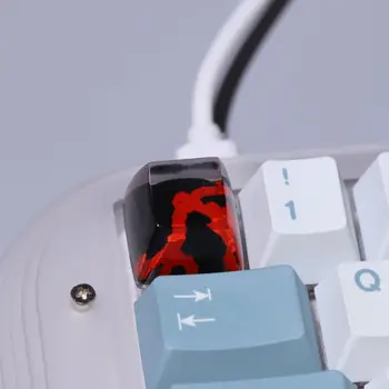 Капачки за ключове от вулканична лава от червена смола за механична клавиатура, персонализирани капачки за ключове от вулканична лава