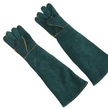 Кожени заваръчни ръкавици 60 см-топлоустойчиви, подходящи за градинарство/Tig заваряване/пчеларство/барбекю