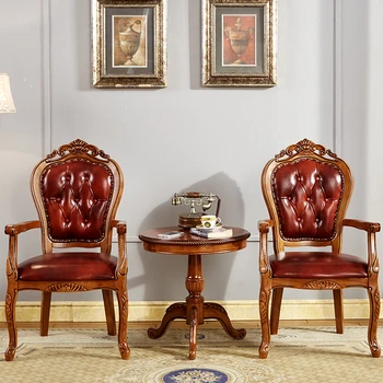 Кожени Красиви трапезни столове Модерен лукс Антикварни трапезни столове с мека тапицерия Материал Sillas Para Sala De Estar Мебели