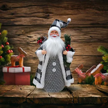 Коледна Кукла на Дядо Коледа, Декоративна настолна фигурка на Дядо Коледа, декорация във формата на статуетки на Дядо Коледа, Коледен декор за дома на #t2g