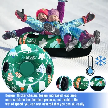 Коледна снежна тръба Надуваема ски тръба голям размер, със здрави дръжки Коледен мотив на Ваканционни имоти снежна играчка за деца 117 см MUMR999