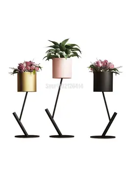 Креативна поставка за цветя в скандинавски минималистичном стил от ковано желязо, а за всекидневната, лампата в стаята, Луксозна Поставка за саксиите, растение