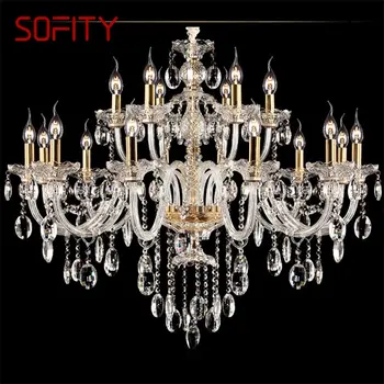Кристален полилей SOFITY лампа е в европейски стил, подвесная led свещ, окачена лампа, декоративни осветителни тела за дома, хол