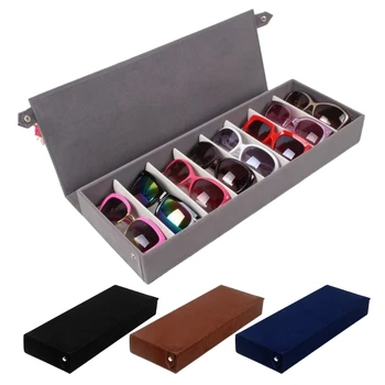 Кутия за съхранение на очила с 8 слота Многофункционална кутия за съхранение на Предмети от бита за слънчеви очила, бижута, Пръстени, гривни, организатор B03E