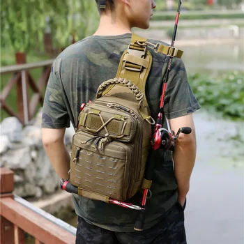 Лазерна военна тактическа туристическа чанта Molle, раница, в гърдите колан, улични чанти за удочек, мъжки спортни чанти, чанта през рамо
