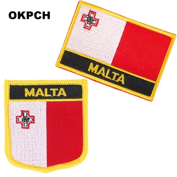 Ленти с флага на Малта, бродирани ленти с флага, ленти с националния флаг, ленти за дрехи, бижута със собствените си ръце PT0112-2