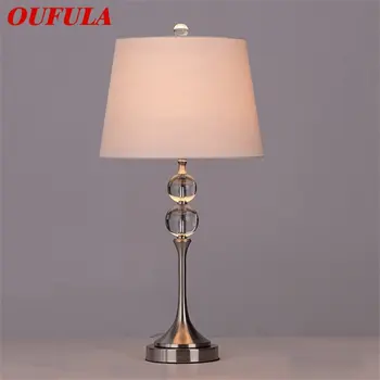 Лесна настолна лампа OUFULA Модерна led реколта кристален декоративна настолна лампа за дома, хол, прикроватной нощни шкафчета