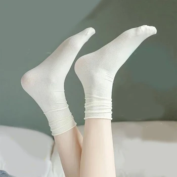 Летни Тънки чорапи за екипажа унисекс, оребрени обикновена дишащи трикотаж носочные изделия със средна дължина