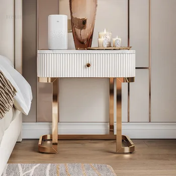 Луксозни нощни шкафчета в скандинавски стил, творчески малка странична масичка за съхранение на вещите в малък апартамент, дом минималистичен Шкафче, Мебели за спалня