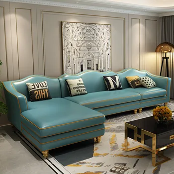 Луксозно съчетание на постмодерната хол с американски диван в стил Гуйфэй в гонконгском стил