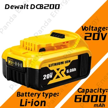 Максимална работа на смени батерията dcb2006000mah 20V за батерии dewalt dcb184dcb182dcb181dcb182dcb201xr dcb204