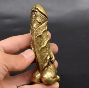 Масивната бронзова медна статуетка ръчно изработени любовен амулет на пениса