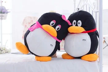 мини 20 см двойки пингвини, мека играчка плюшен, една двойка, подарък играчка в h2089