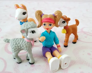 мини-PVC фигурка момичета и овце, играчка 4 бр./компл.