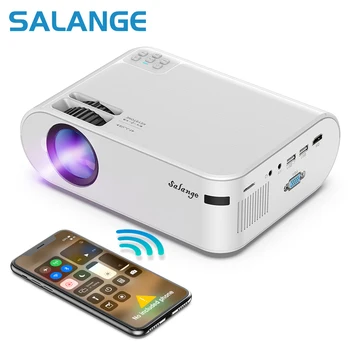 Мини проектор Salange P62 за домашно гледане на филми, Поддръжка на 1080P Full HD Projetor За Кино на открито 2800 лумена Proyector Видео в прожектор