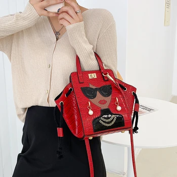 Модерна индивидуалност, красива чанта през рамо, жените перлена чанта през рамо, чанта и портмоне от изкуствена кожа, дамски клатчи с каменен модел