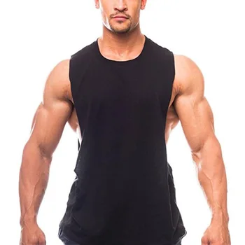Модерна лятна мъжка риза от чист памук, за джогинг, фитнес, спорт, отдих, тениска с кръгло деколте и без ръкави