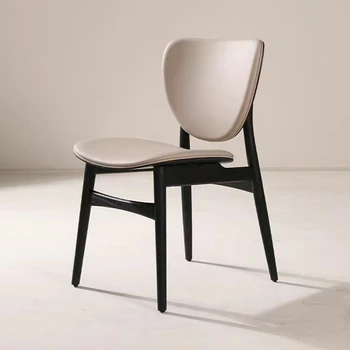 Модерни трапезни столове от дърво за ресторант, скандинавски кожа, дизайнерски столове за бар, балкон, мебели за кухня Sedia Da Scrivania