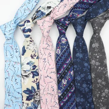 Модни вратовръзки за мъжете, памук и тясна вратовръзка, тесни шийката на шал, връзки за партита, ежедневни вратовръзки с принтом, вратовръзка с цветето роза