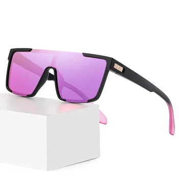 Модни поляризирани слънчеви очила за жени, мъже, цели квадратни, извънгабаритни, цветни огледални слънчеви очила TR90, Очила с антирефлексно покритие, мъжки