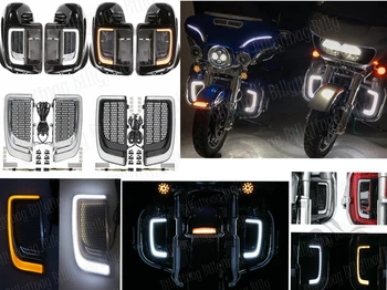 Мотоциклет Led Фенерче За Долната Решетка Обтекател Touring Street Electra Glide Tri Glide FLHTKSE CVO Limited FLHTCU 2014-2022