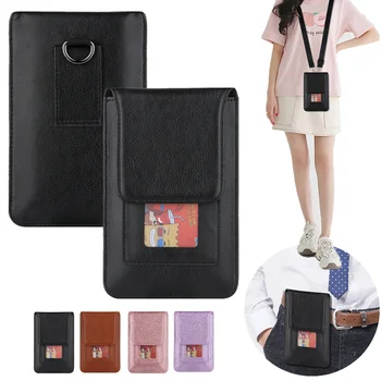 Мултифункционална Кожена чанта за телефон, скута чанта, чанта с клипс за колан за iPhone Samsung Phone на Huawei, спортна чанта за ръце, чантата през рамо