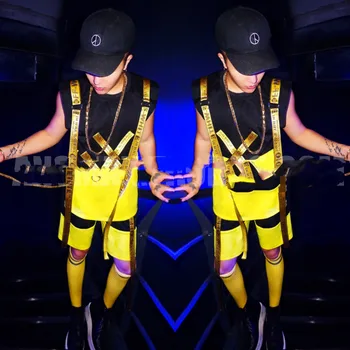 Мъжка жилетка с нашивкой в стил хип-хоп с букви, костюм за изяви