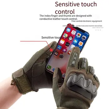 Мъжки военни ръкавици от ставите на пръстите, тактически ръкавици с чувствителен на допир екран, тактически меки гумени бронирани ръкавици, водоустойчиви, устойчиви на гумата, мъжки