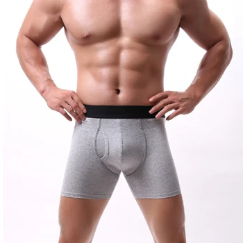 Мъжки слипове-боксерки, памучно бельо, 6 инча, обикновени ластични гащи-боксерки с широк ластик