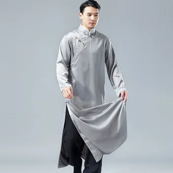 Мъжки халат кунг-фу уин Чун, форма Houdan Тайдзи, китайски традиционни рокли мандарина, монофонични с костюм за изяви