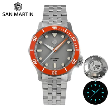Мъжки часовник за гмуркане San Martin NH35 40 мм, оригинален дизайн, луксозни спортни сапфировые автоматични механични часовници, 20 бар, водоустойчив BGW-9 A