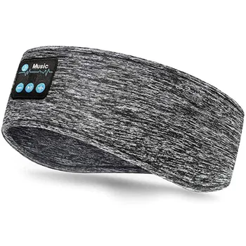 Най-новите безжични слушалки Bluetooth 5.0 за сън, музика спорт лента за глава, фини меки еластични слушалки, маска за очи за сън отстрани