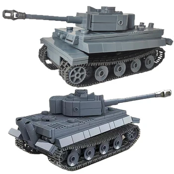 Немски Крал Тигър Модел на боен танк Строителни блокове Фигурки на войници на Армията на Втората Световна война, Оръжия, тухли, Играчки за деца, подарък за Момчета