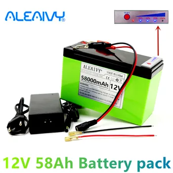 Нов 12v 58Ah 18650 Литиева батерия Подходяща за слънчева енергия и показване на батерията электромобиля + Зарядно устройство 12,6 В 3A