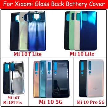 НОВ Корпус За Xiaomi Mi 10 5G 10T Pro Lite, със Стъклен Капак на Отделението за батерията, Ремонт, Подмяна на Задния Капак на Телефона с Логото на
