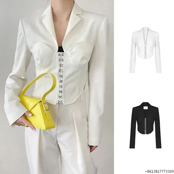 Нов монтиране корсет с къса гърди и елегантна талия, женски малък яке, в модерен стил