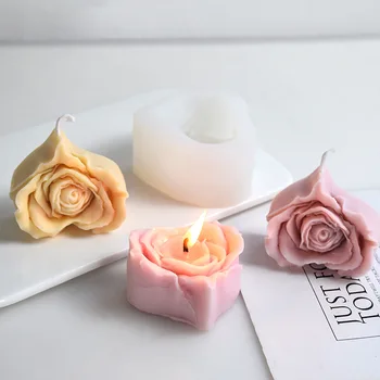 Нова свещ във формата на розово сърце, силиконова форма, Ароматна свещ 