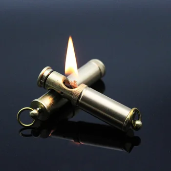 Нова Цилиндрична Керосин Запалка Двухтактная Ретро Творчески Шлайфане Кръг Запалка С Открит Пламък, Запалка За Пури, Мъжки Подарък
