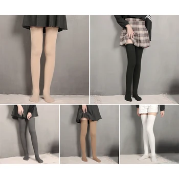 Нови зимни дамски кадифени чорапи, топли, сгъстено термоколготки за дами, момичета над коляното, мини дълги чорапи-тръби